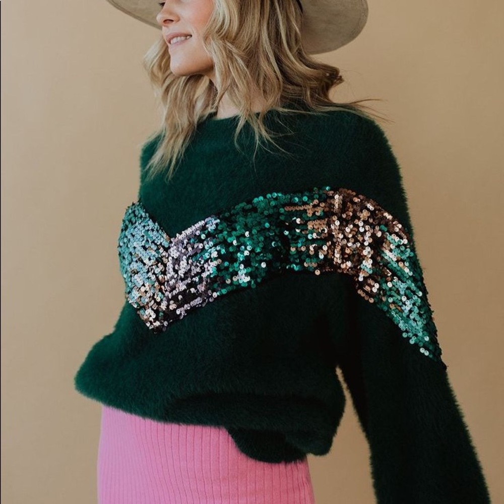 Gorgeous Eyelash Sequin Sweater